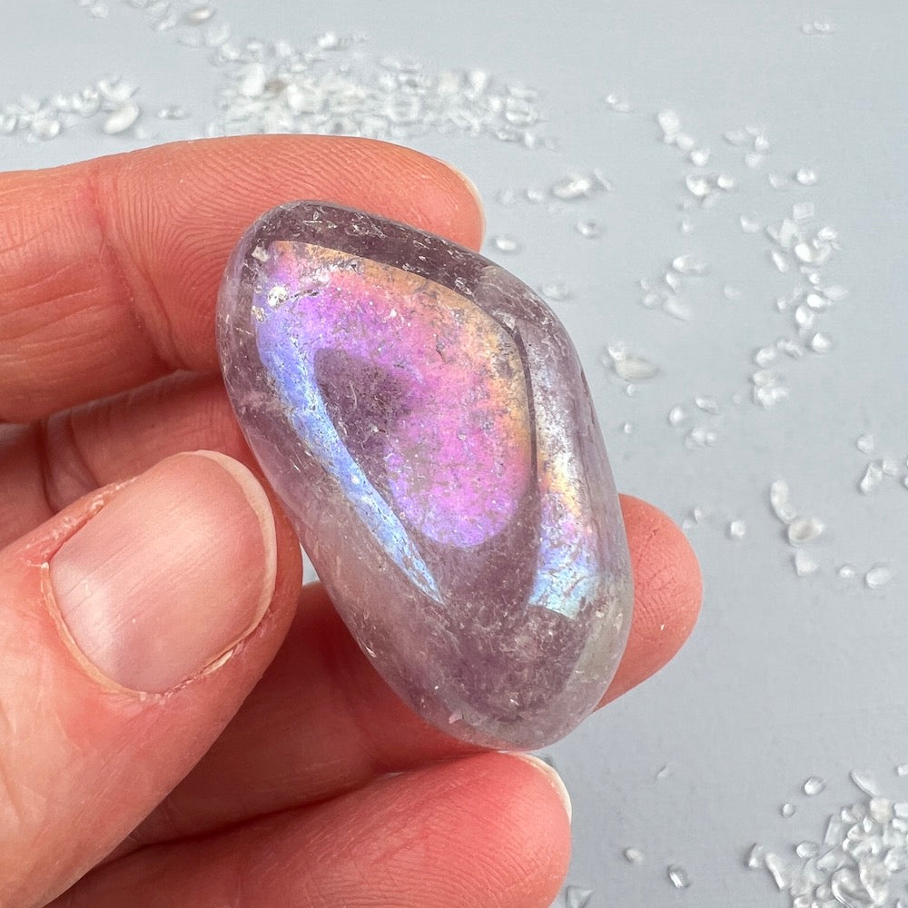 Angel Aura Amethyst Handschmeichler | Happy Minerals