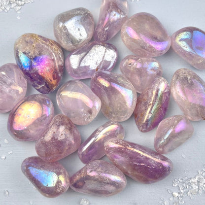 Angel Aura Amethyst Trommelstein | Happy Minerals