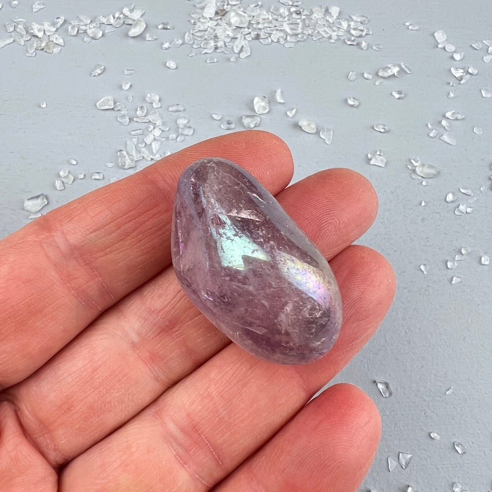 Angel Aura Amethyst Trommler| Happy Minerals