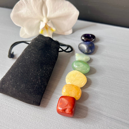  Chakra Trommelsteine Set (7 Stück) 