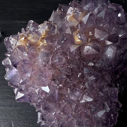 Amethyst Stalaktit aus Uruguay, eine Fläche poliert ca. 70mm