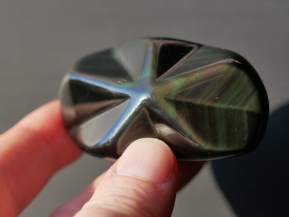 Regenbogen Obsidian Stern Handschmeichler ca. 6cm, Mexiko