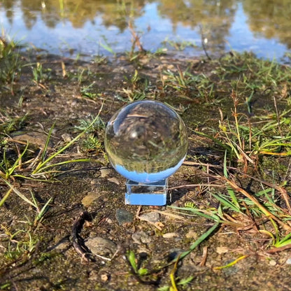 Glaskugel mit Sockel 6cm für Fotografie, Lensball 60mm | Happy Minerals