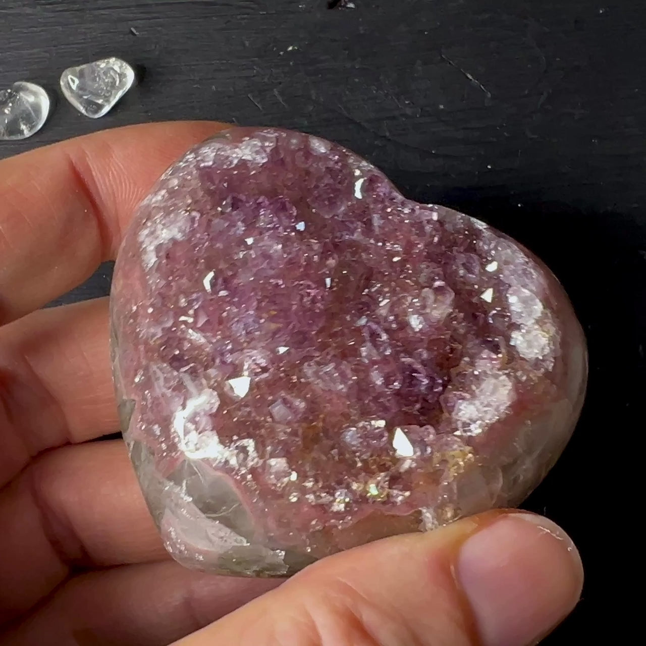 Pink Amethyst Herz aus Uruguay, Video | Happy Minerals