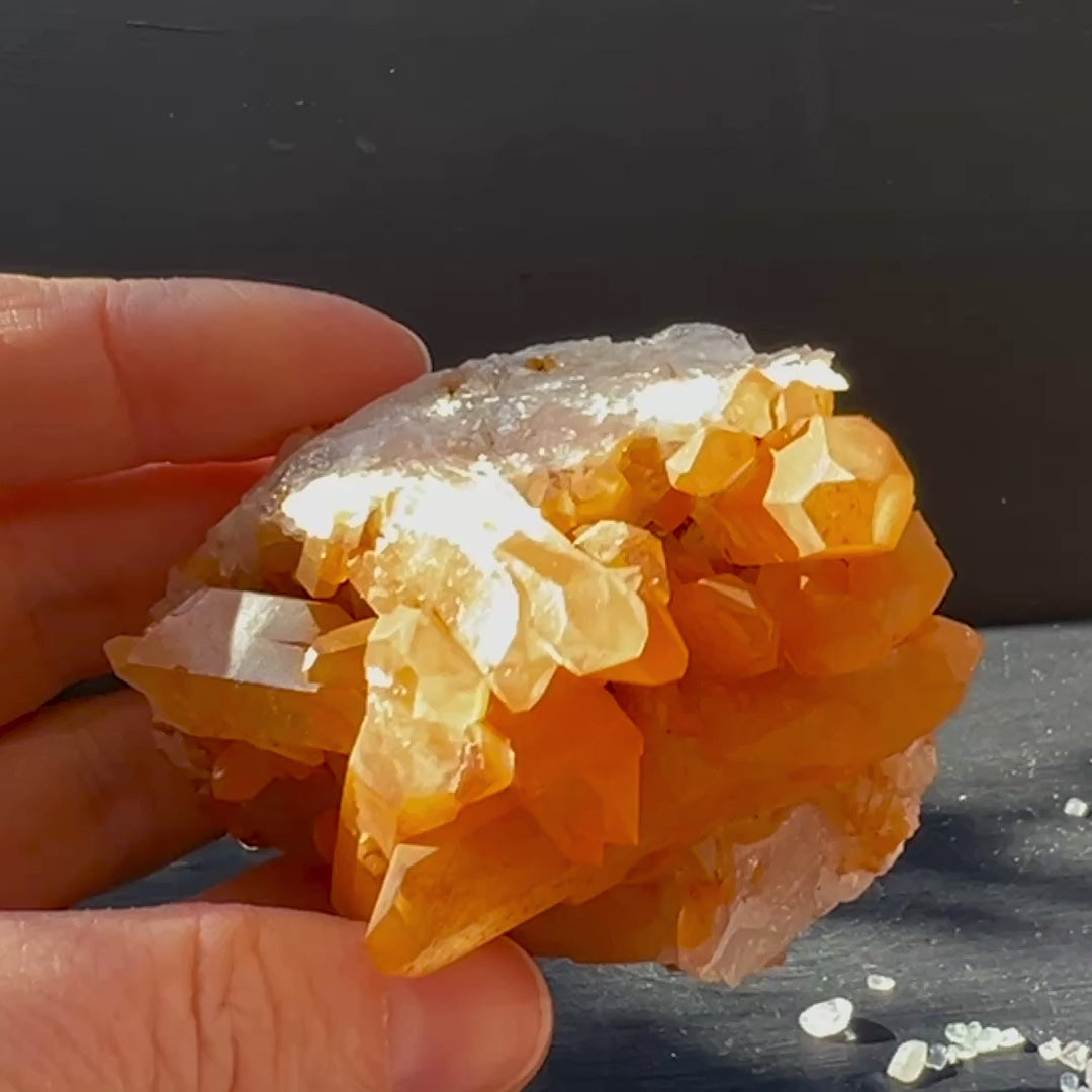 Mandarinen Quarz Rohstein | Happy Minerals